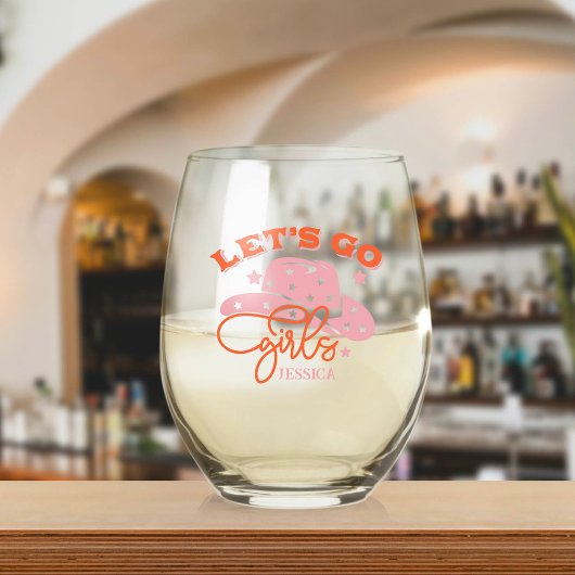 Bruid Babe Bachelorette Aangepaste Naam Stemless W Wijnglas Zonder Voet