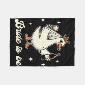 Bruid Babe Bruiloft Feest Trouwjurk Grappige Gans  Fleece Deken (Voorkant (Horizontaal))