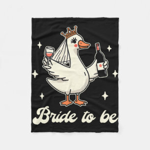 Bruid Babe Bruiloft Feest Trouwjurk Grappige Gans  Fleece Deken