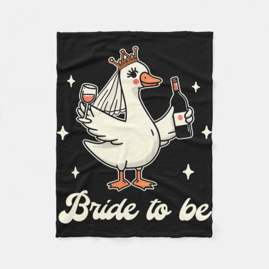 Bruid Babe Bruiloft Feest Trouwjurk Grappige Gans  Fleece Deken (Voorkant)