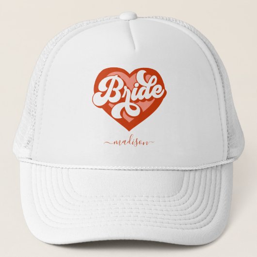 Bruid Babe Stam T-Shirt Bachelorette Retro Trucker Pet (Voorkant)