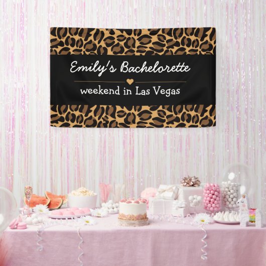 Bruid Bachelorette Feest Luipaardprint Party Spandoek (Feest)