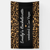 Bruid Bachelorette Feest Luipaardprint Party Spandoek (Verticaal)