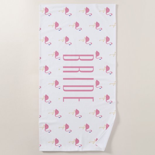 Bruid Bachelorette Weekend Flamingo Handdoek (Voorkant)
