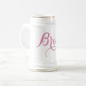 Bruid Beer Stein, vrijgezellencadeau voor bruid Bierpul (Voorkant links)