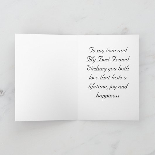 BRUID, BESTE VRIEND EN MIJN "TWEELING" OP TROUWDAG KAART (Binnen)