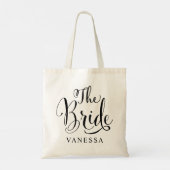 Bruid Black Script Persoonlijke Trouwdag Tote Bag (Achterkant)