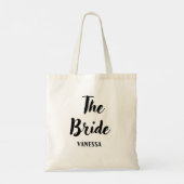 Bruid Black Script Persoonlijke Trouwtas Tote Bag (Achterkant)