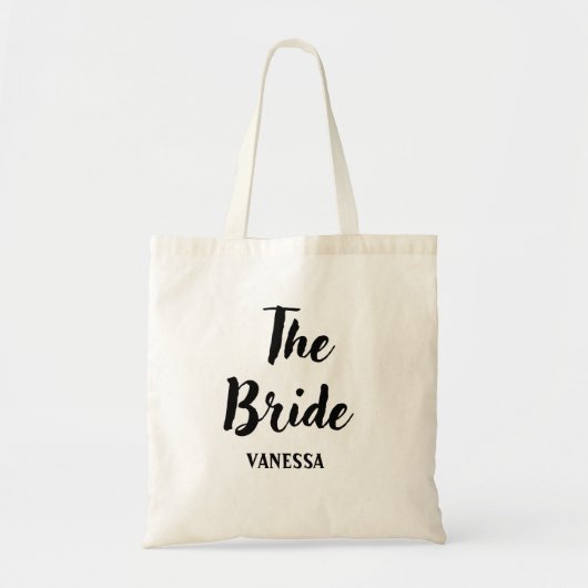 Bruid Black Script Persoonlijke Trouwtas Tote Bag (Voorkant)