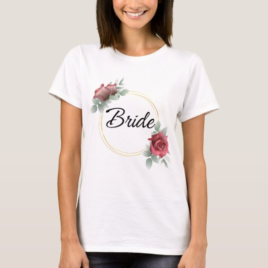 Bruid Bloemen Ontwerp voor Bachelorette Party T-shirt (Voorkant)