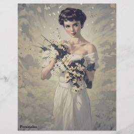  bruid Bloemen Persoonlijk 1920s ScrapbookPaper