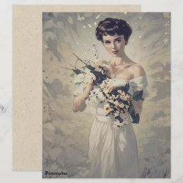  bruid Bloemen Persoonlijk 1920s ScrapbookPaper