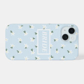 Bruid bloemen telefoonhoesje iPhone 15 case (Achterkant horizontaal)