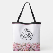 Bruid Bloemenpioenen Print Canvas tas (Achterkant)