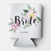 Bruid Bloemrijke Aquarel Bruiloft Blikjeskoeler (Voorkant)