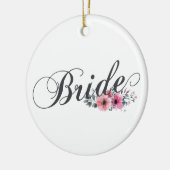 Bruid Bloemrijke Calligrafie | Kerstversiering Keramisch Ornament (Links)