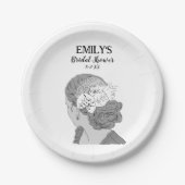 Bruid Blond Bloemige Welkom Bruiloft Feest Papieren Bordje (Voorkant)