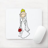 Bruid Blond Stokfiguur Muismat (Met muis)