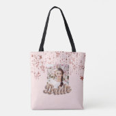 Bruid bloost roze sterren foto tote bag (Achterkant)