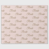 Bruid blozen roze gouden kalligrafie patroon elega cadeaupapier (Vlak)