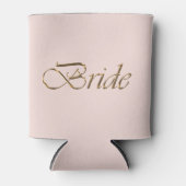 Bruid blozen roze gouden script calligrafie elegan blikjeskoeler (Voorkant)
