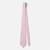 Bruid Blozend En Theeroos Roze Gingham Patroon Stropdas (Voorkant)