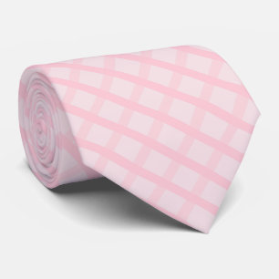 Bruid Blozend En Theeroos Roze Gingham Patroon Stropdas