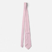 Bruid Blozend En Theeroos Roze Gingham Patroon Stropdas (Achterkant)