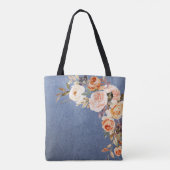 Bruid Blush Roze & Perzik nepjeans bloemen Tote Bag (Achterkant)