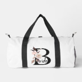 Bruid Boho Bloemen Brief Huwelijk Overnight Plunjezak (Voorkant)