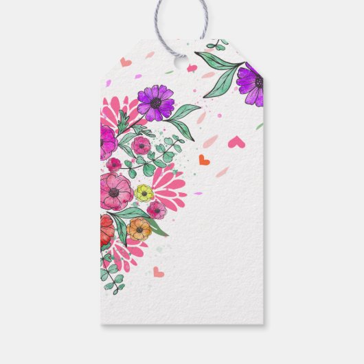 Bruid boho bloemenvlinder gunst cadeau Label Cadeaulabel (Achterkant)