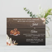 bruid boho rustieke moderne elegante koffie bruilo kaart (Staand voorkant)