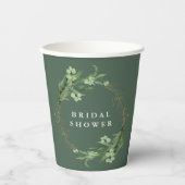 Bruid Botanische Eucalyptus Elegante Bruidsdouche Papieren Bekers (Voorkant)