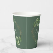 Bruid Botanische Eucalyptus Elegante Bruiloft Fees Papieren Bekers (Rechts)