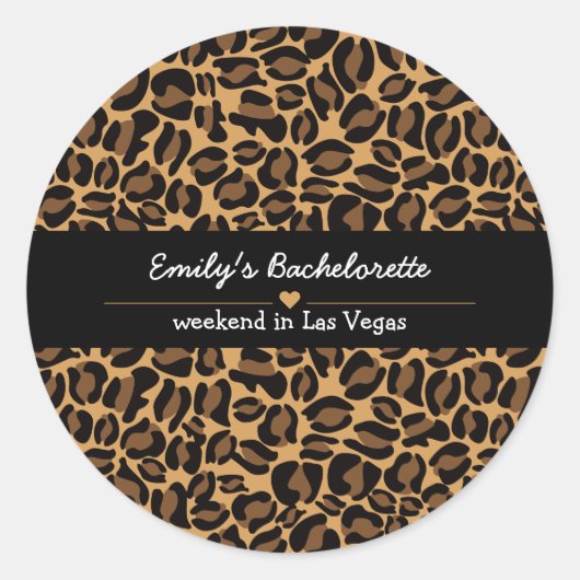 Bruid Boujee Trendy Luipaardprint Ronde Sticker (Voorkant)