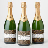 Bruid Boujee Trendy Luipaardprint  Sparkling Wijnetiket (Flessen)