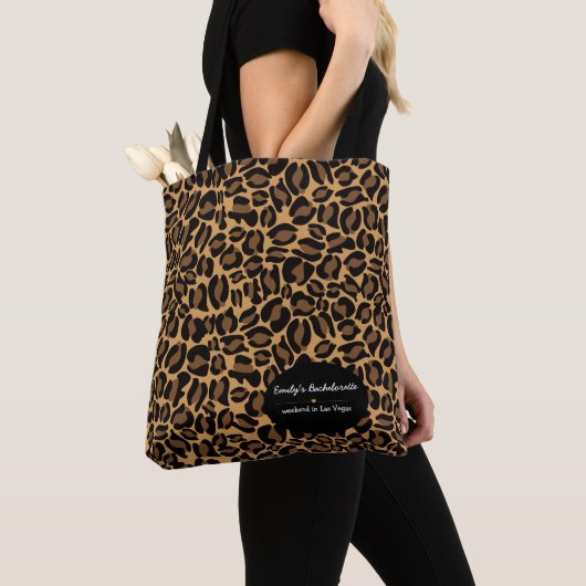Bruid Boujee Trendy Luipaardprint  Tote Bag (Dichtbij)