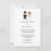 Bruid & bruidegom - 3x5 bruiloft uitnodiging (Voorkant)