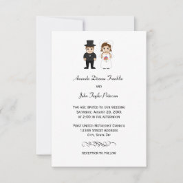 Bruid & bruidegom - 3x5 bruiloft uitnodiging