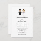 Bruid & bruidegom - 3x5 bruiloft uitnodiging (Voorkant / Achterkant)