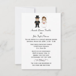 Bruid & bruidegom - 3x5 Couple's Douche uitnodigin Kaart