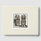 Bruid & bruidegom Aloha Ananas Tiki Bruiloft Gastenboek (Achterkant)