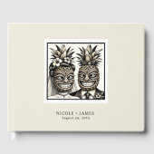 Bruid & bruidegom Aloha Ananas Tiki Bruiloft Gastenboek (Voorkant)