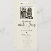 Bruid & bruidegom Aloha ananas Tiki huwelijksprogr Programmakaart (Voorkant / Achterkant)