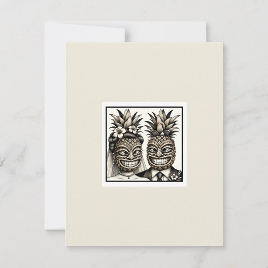 Bruid & bruidegom Aloha Ananas Tiki Save the Date Kaart (Achterkant)