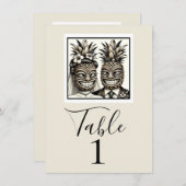 Bruid & bruidegom Aloha Ananas Tiki Tafelnummer (Voorkant / Achterkant)