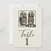 Bruid & bruidegom Aloha Ananas Tiki Tafelnummer (Voorkant)