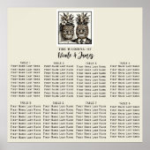 Bruid & bruidegom Aloha Ananas Tiki Trouwstoel Poster (Voorkant)