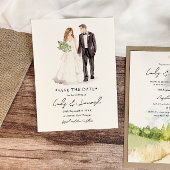 Bruid & Bruidegom Aquarel Trouwen Save the Date