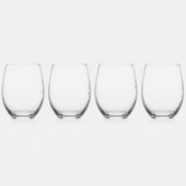 Bruid, bruidegom, beste man, bruidsmeisje Elegante Wijnglas Zonder Voet (Rechts)